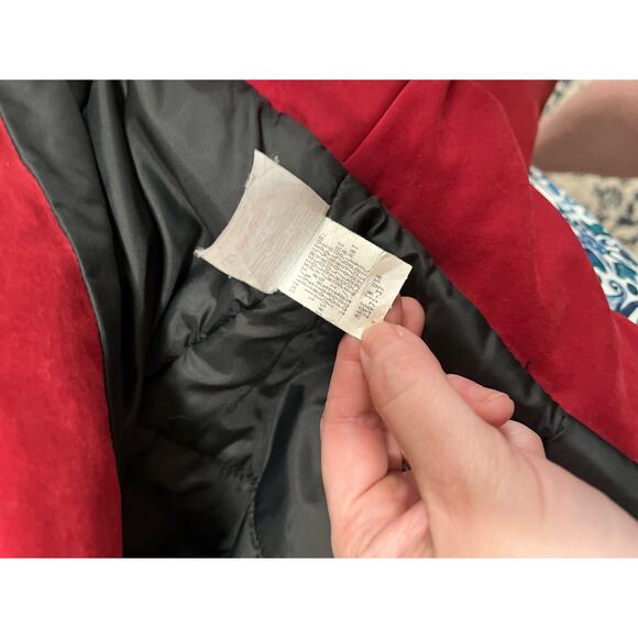 Nils Skiwear Womens Red Faux Fur Collar Belted Ski Jacket Size 10 Petite - Picture 9 of 10